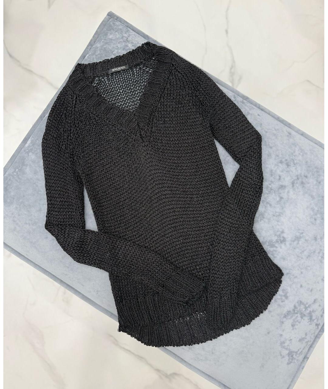 BALMAIN Черный вискозный джемпер / свитер, фото 2