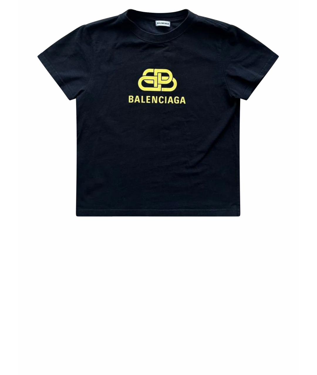 BALENCIAGA Черная хлопковая футболка, фото 1