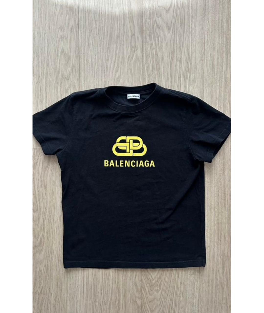 BALENCIAGA Черная хлопковая футболка, фото 7
