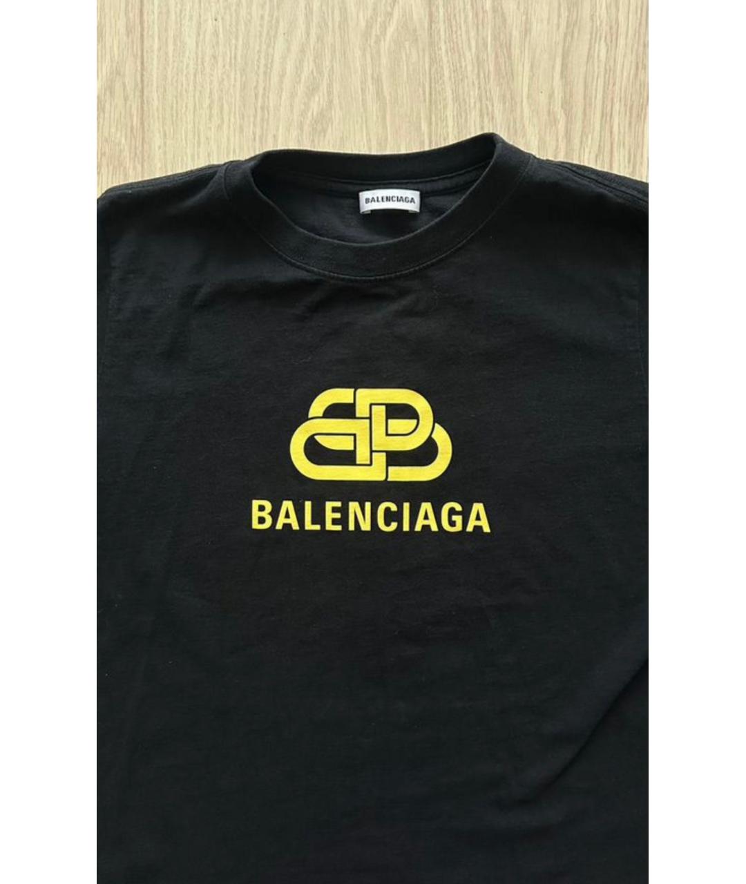 BALENCIAGA Черная хлопковая футболка, фото 2