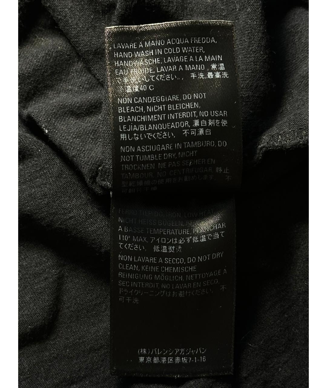 BALENCIAGA Черная хлопковая футболка, фото 5