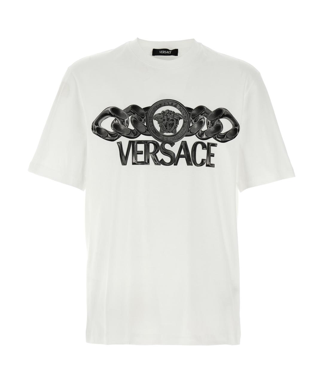 VERSACE Белая хлопковая футболка, фото 1