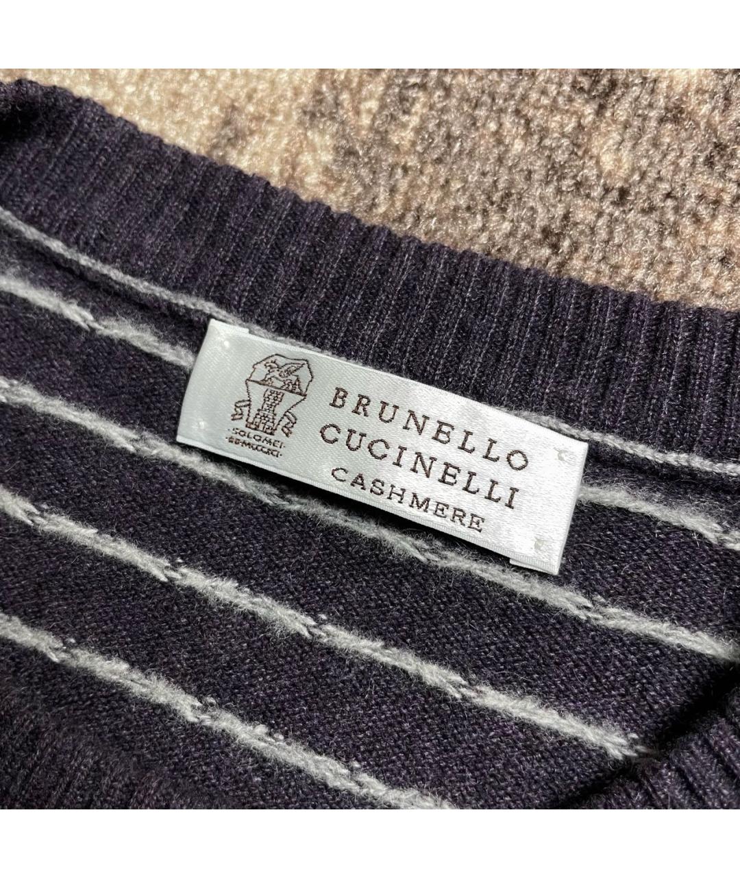 BRUNELLO CUCINELLI Фиолетовый кашемировый джемпер / свитер, фото 5
