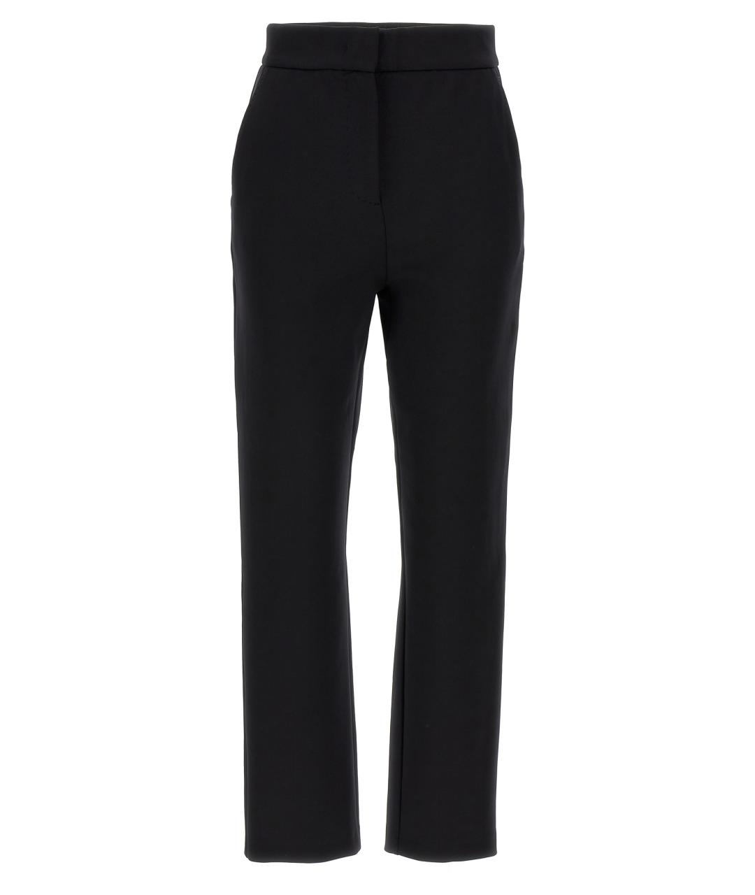 MAX MARA Черные полиамидовые прямые брюки, фото 1