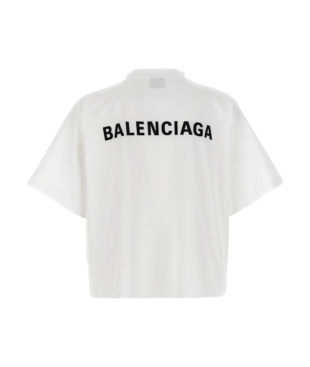 BALENCIAGA Белая хлопковая футболка, фото 2