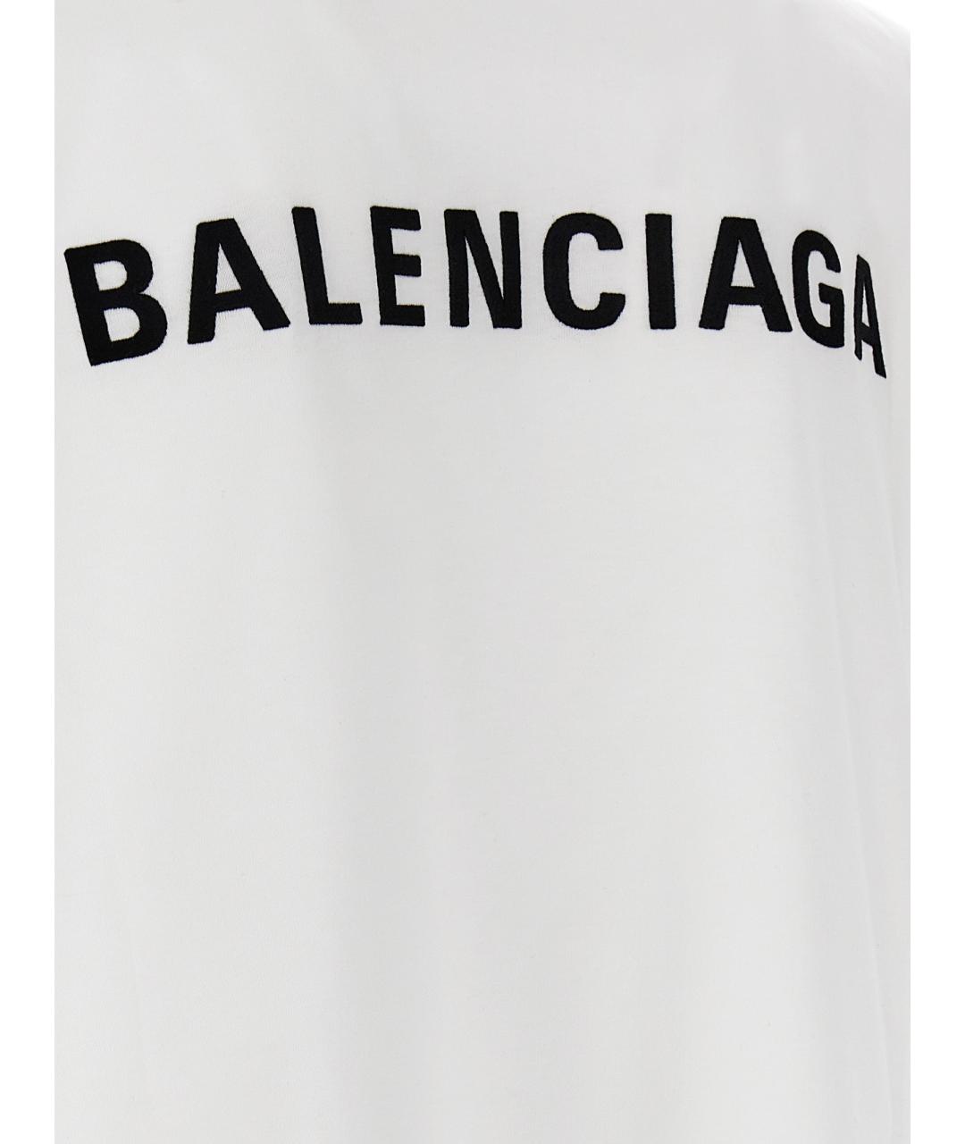 BALENCIAGA Белая хлопковая футболка, фото 4