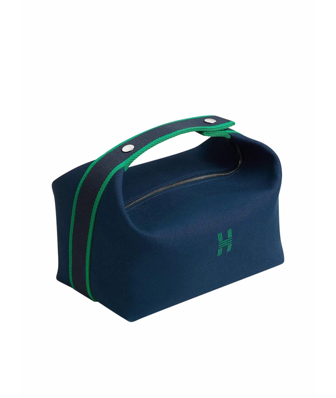 HERMES Синяя хлопковая косметичка, фото 1