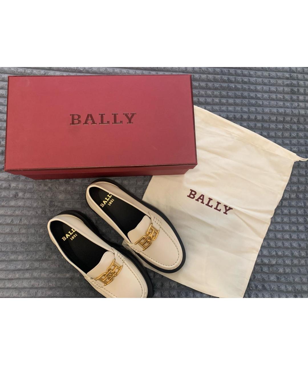 BALLY Бежевые кожаные лоферы, фото 6