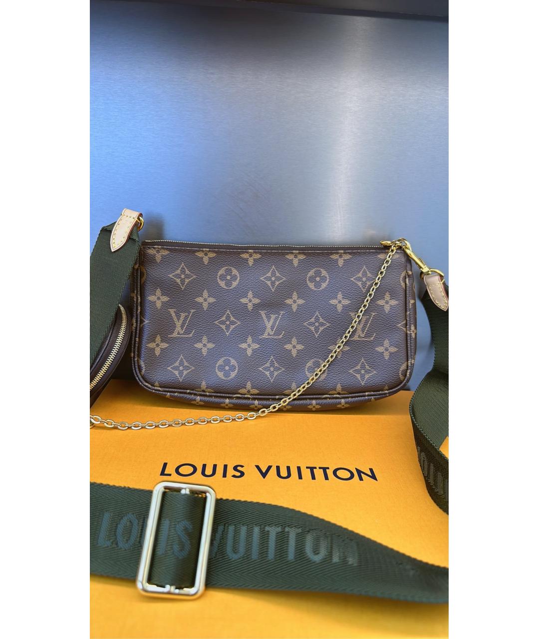 LOUIS VUITTON Коричневая сумка через плечо из искусственной кожи, фото 2