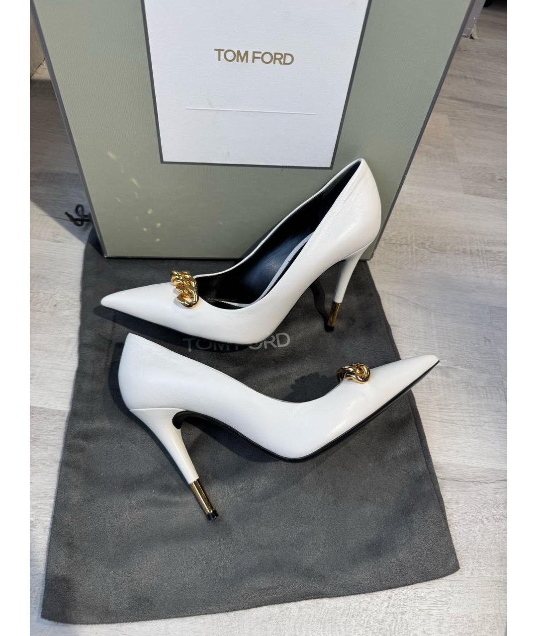 TOM FORD Белые кожаные туфли, фото 7