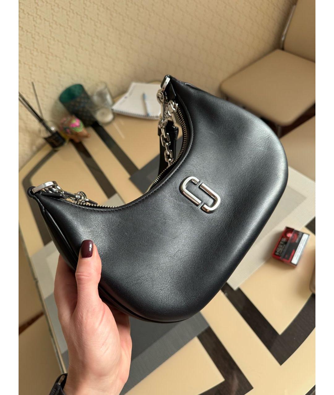 MARC JACOBS Черная кожаная сумка с короткими ручками, фото 6