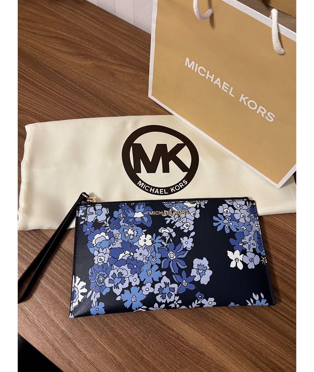 MICHAEL MICHAEL KORS Темно-синяя сумка с короткими ручками из искусственной кожи, фото 5