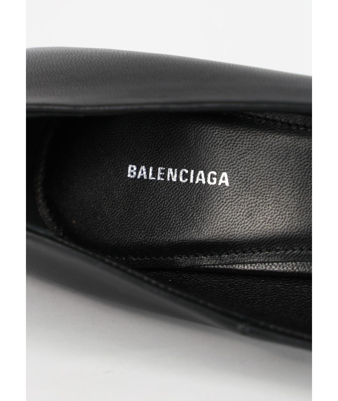 BALENCIAGA Черные кожаные туфли, фото 5