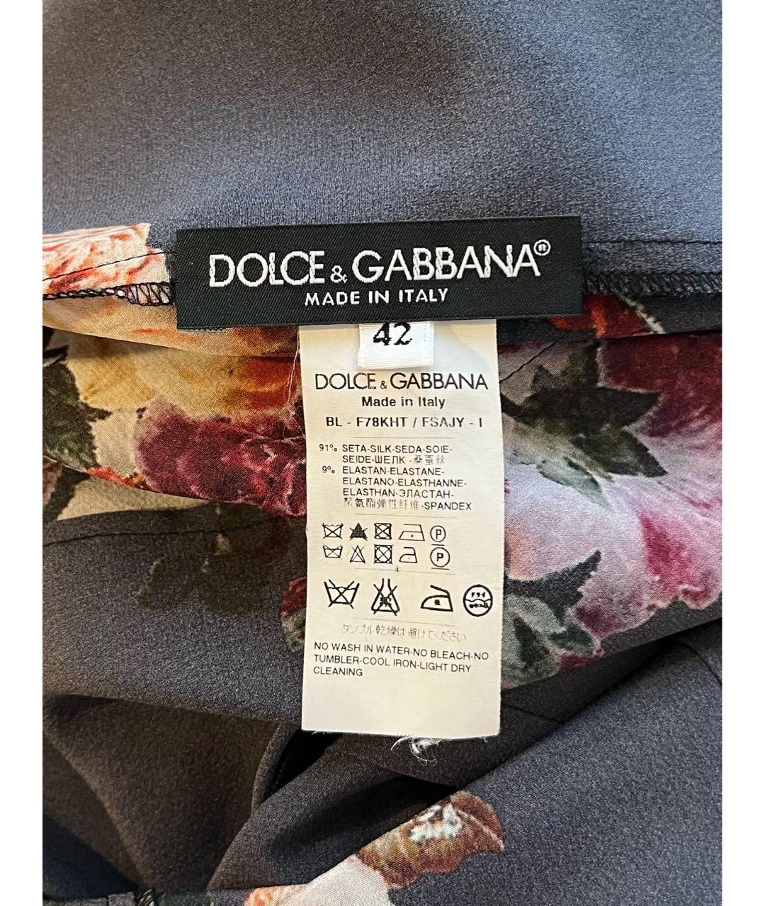 DOLCE&GABBANA Мульти шелковая блузы, фото 4