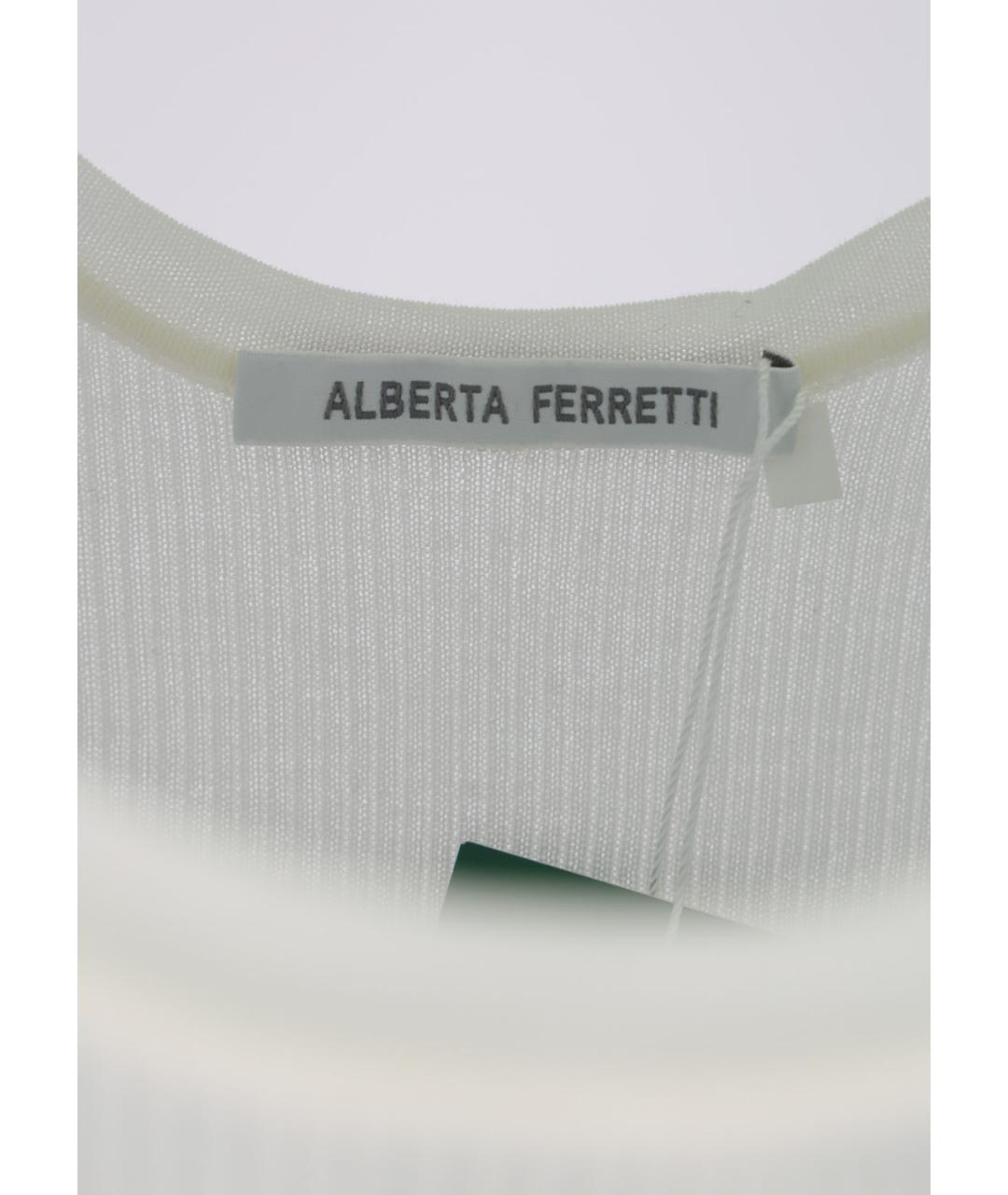 ALBERTA FERRETTI Белая хлопковая майка, фото 3