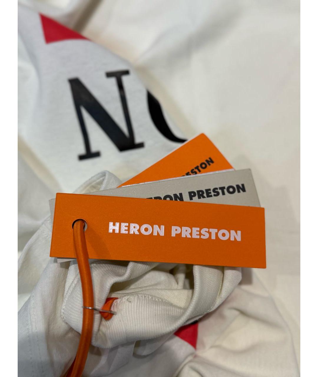 HERON PRESTON Белая хлопковая футболка, фото 4