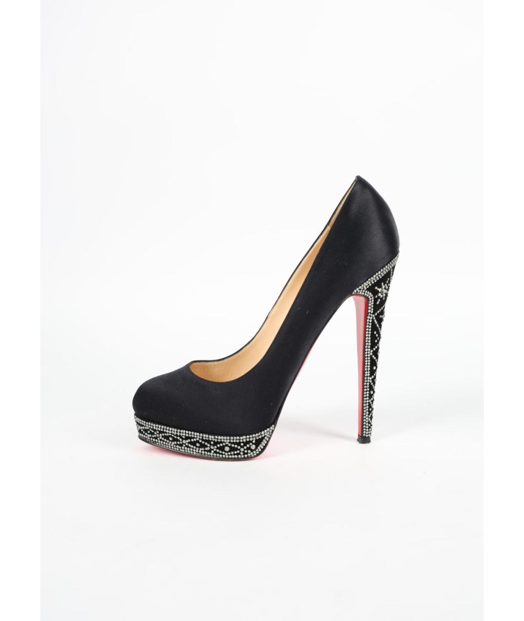 CHRISTIAN LOUBOUTIN Черные текстильные туфли, фото 6