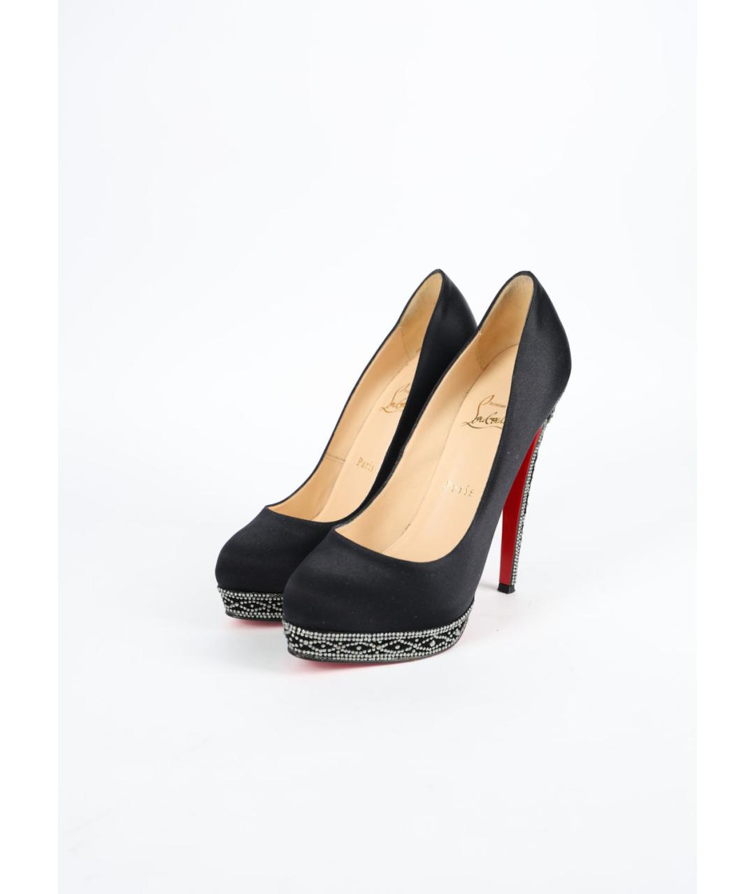 CHRISTIAN LOUBOUTIN Черные текстильные туфли, фото 3