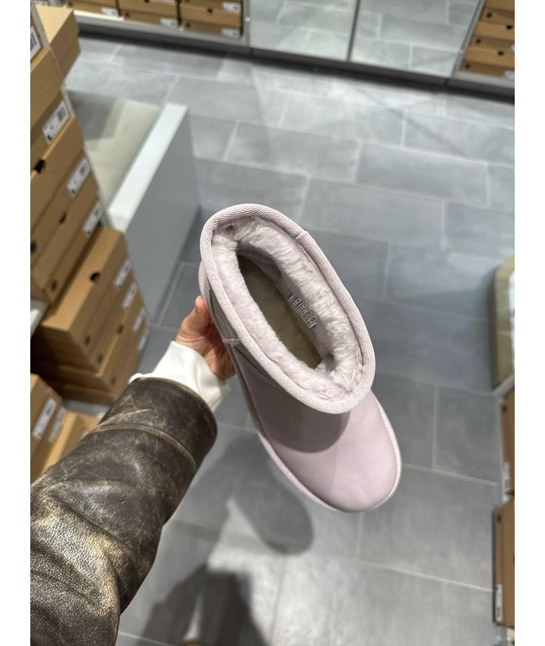 UGG AUSTRALIA Розовые кожаные ботинки, фото 3