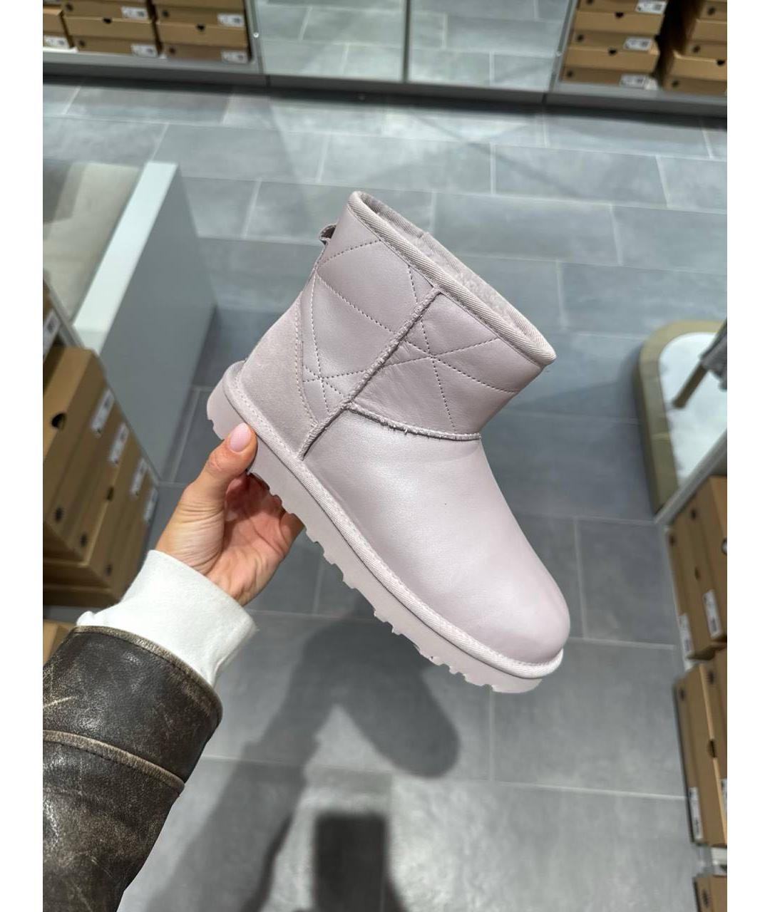 UGG AUSTRALIA Розовые кожаные ботинки, фото 4