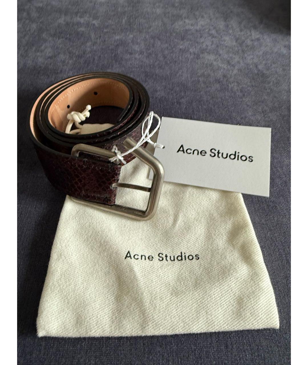 ACNE STUDIOS Коричневый кожаный ремень, фото 8