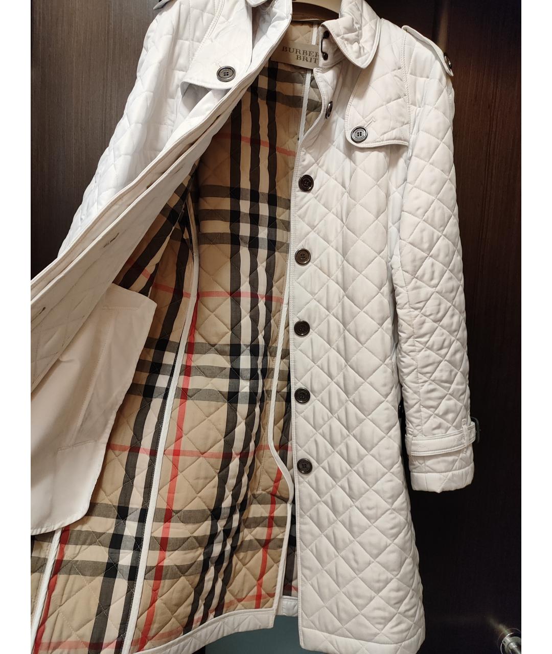 BURBERRY Белое полиэстеровое пальто, фото 6