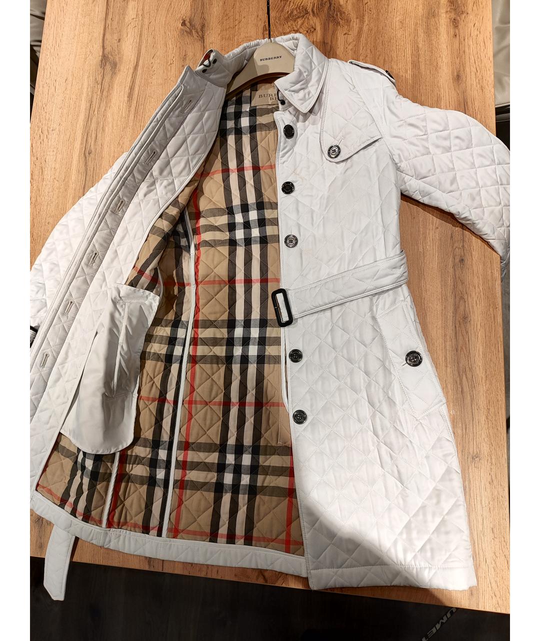 BURBERRY Белое полиэстеровое пальто, фото 3