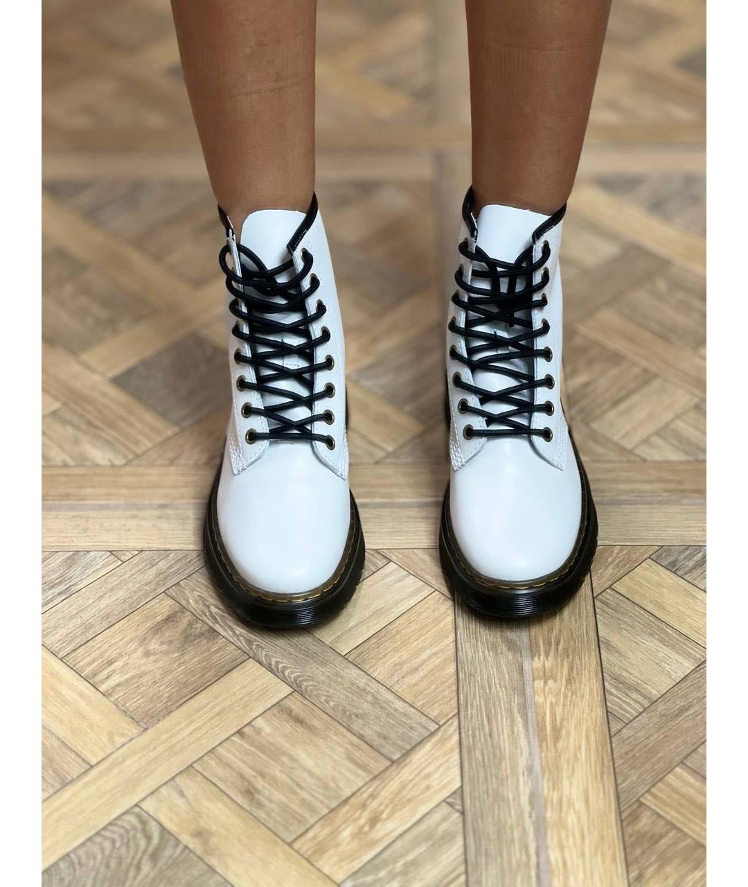 DR. MARTENS Белые кожаные ботинки, фото 3