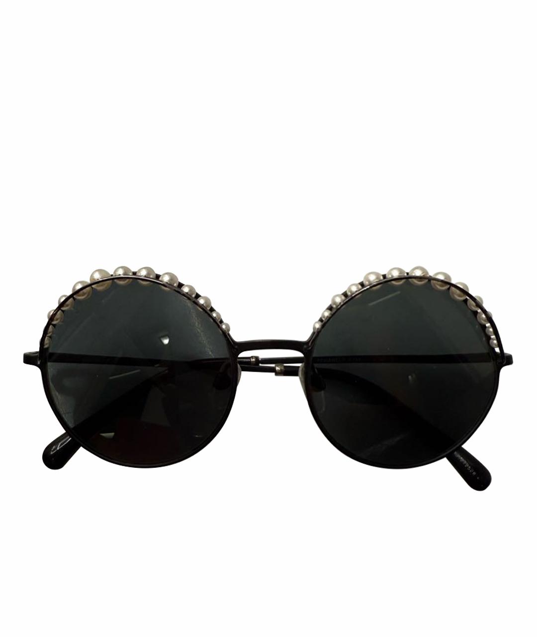 CHANEL Черные металлические солнцезащитные очки, фото 1