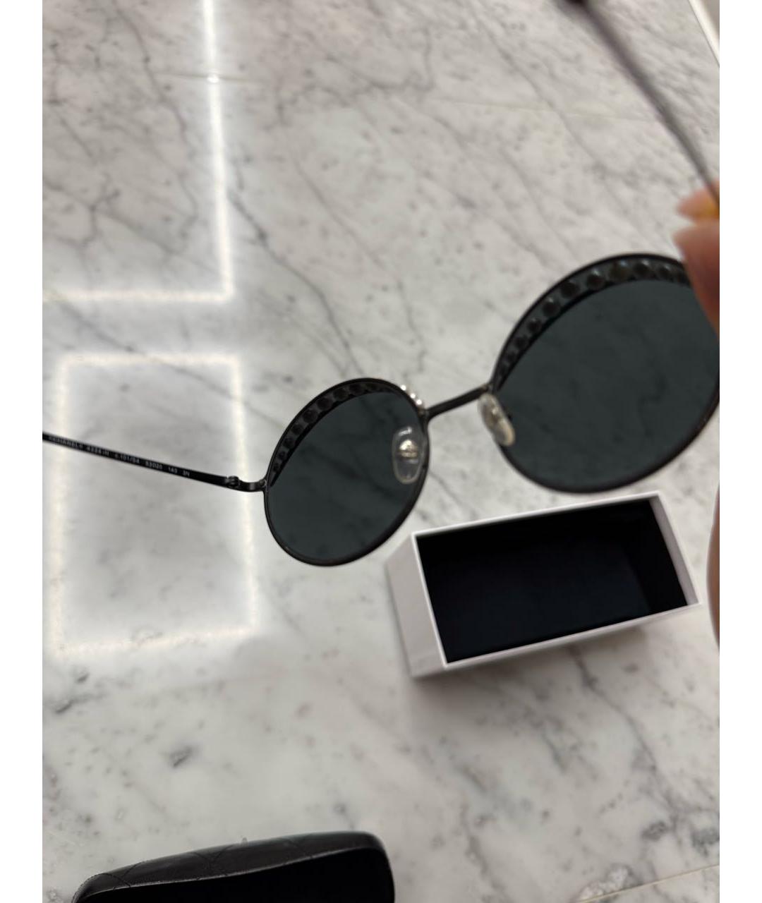 CHANEL Черные металлические солнцезащитные очки, фото 3