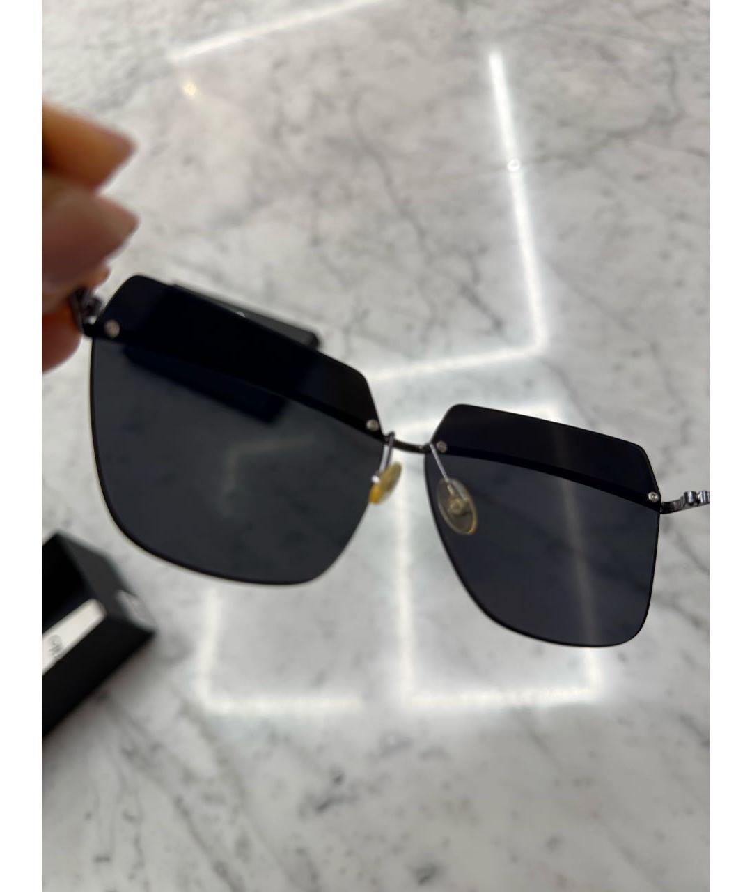CHRISTIAN DIOR Серебряные металлические солнцезащитные очки, фото 3