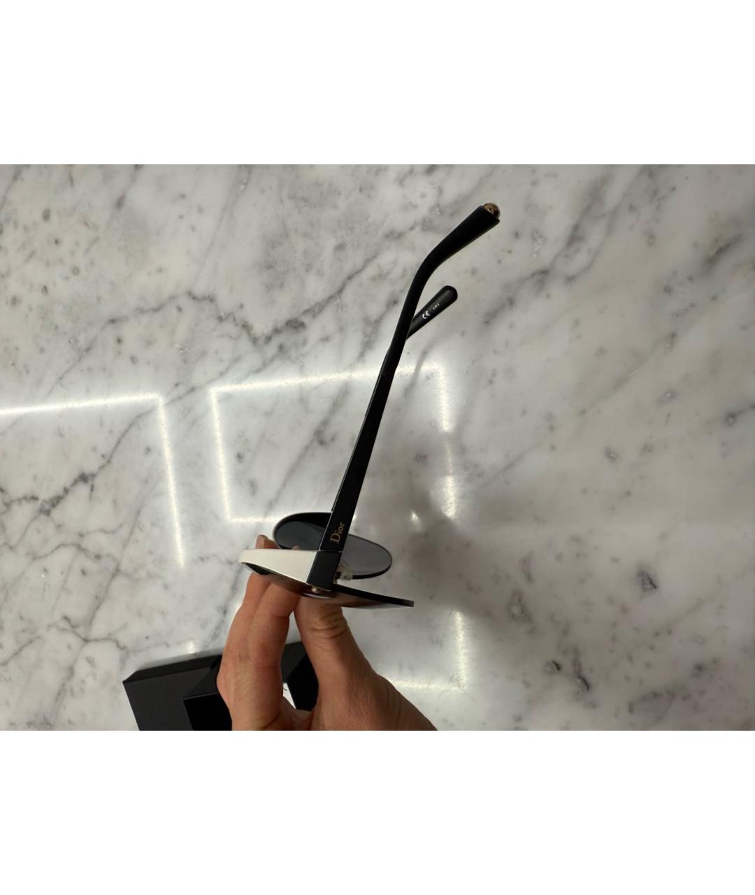 CHRISTIAN DIOR Черные пластиковые солнцезащитные очки, фото 2