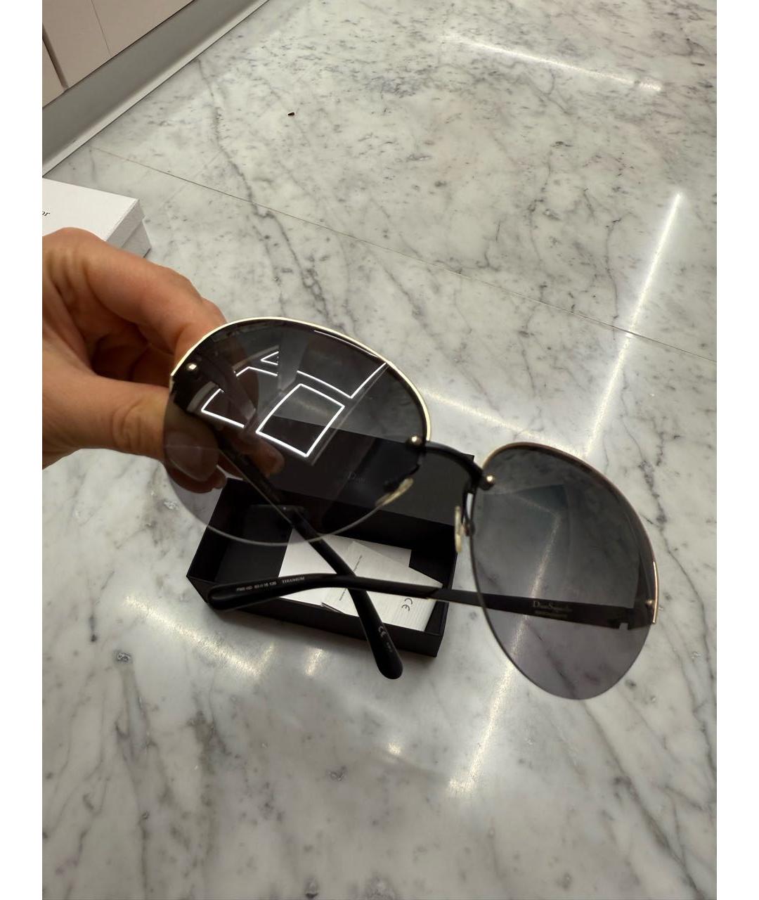 CHRISTIAN DIOR Черные пластиковые солнцезащитные очки, фото 4