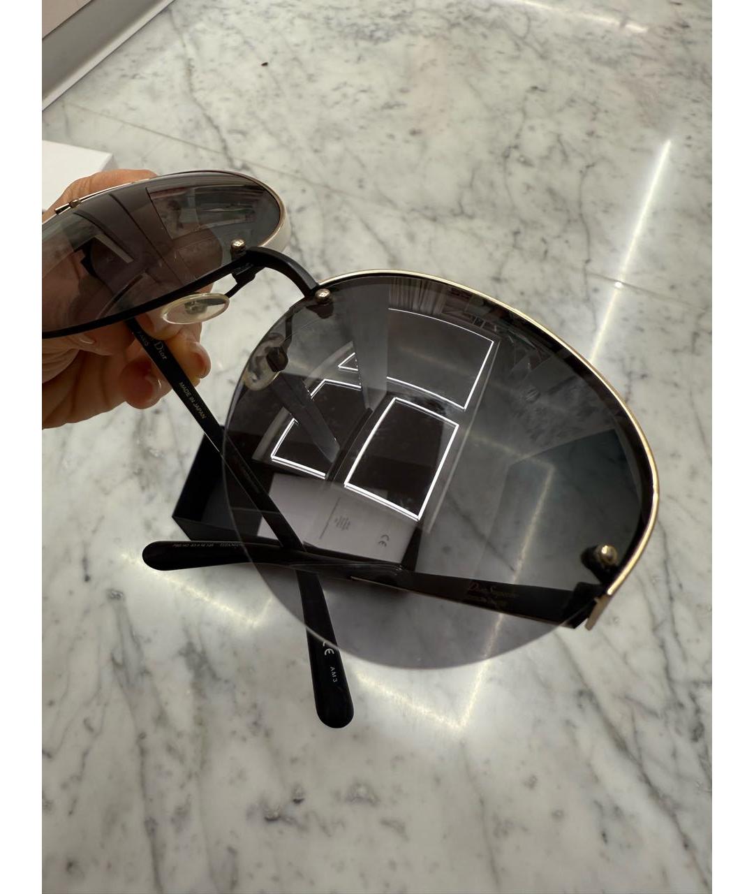 CHRISTIAN DIOR Черные пластиковые солнцезащитные очки, фото 5