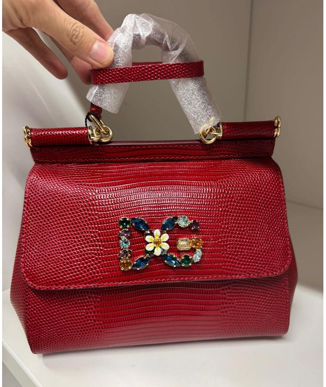 DOLCE&GABBANA Красная кожаная сумка через плечо, фото 5