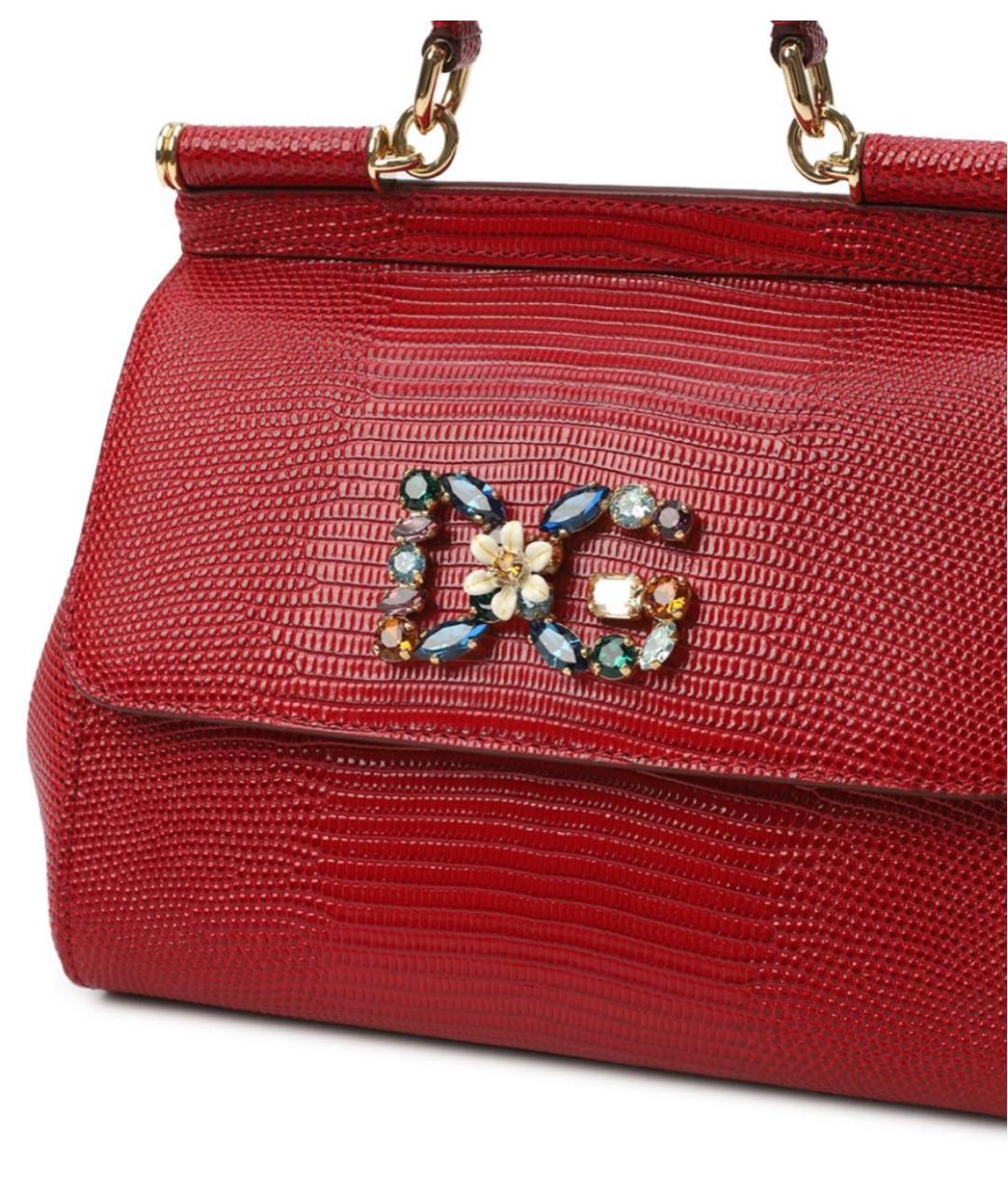 DOLCE&GABBANA Красная кожаная сумка через плечо, фото 2