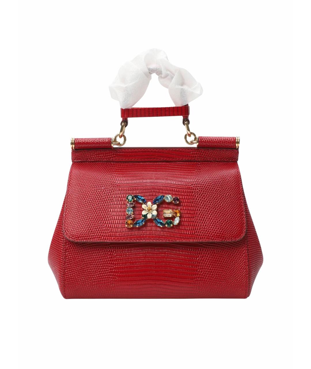 DOLCE&GABBANA Красная кожаная сумка через плечо, фото 1