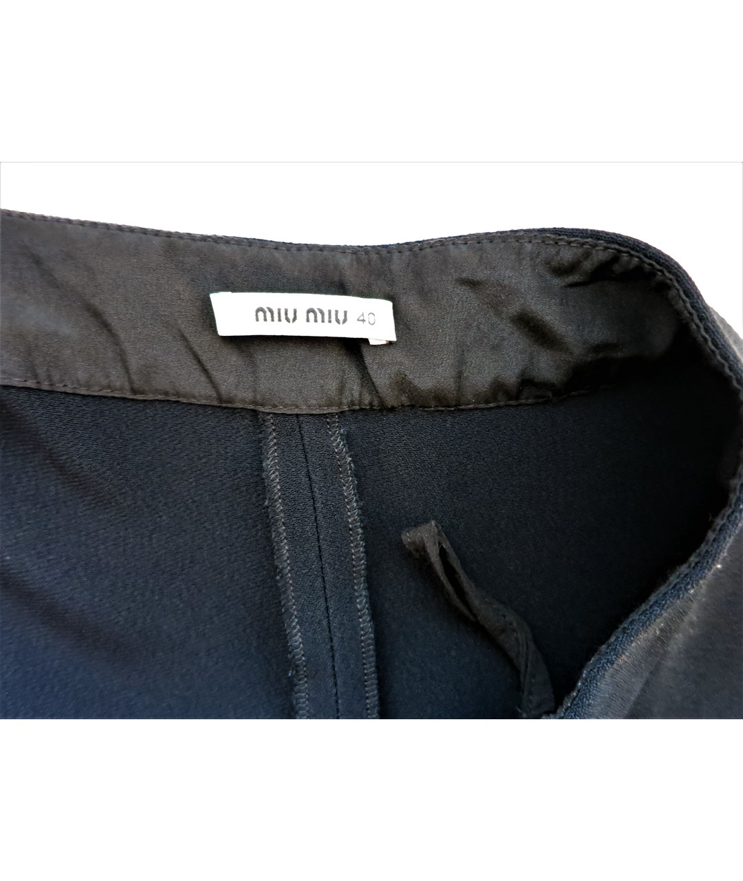 MIU MIU Черная ацетатная юбка мини, фото 4