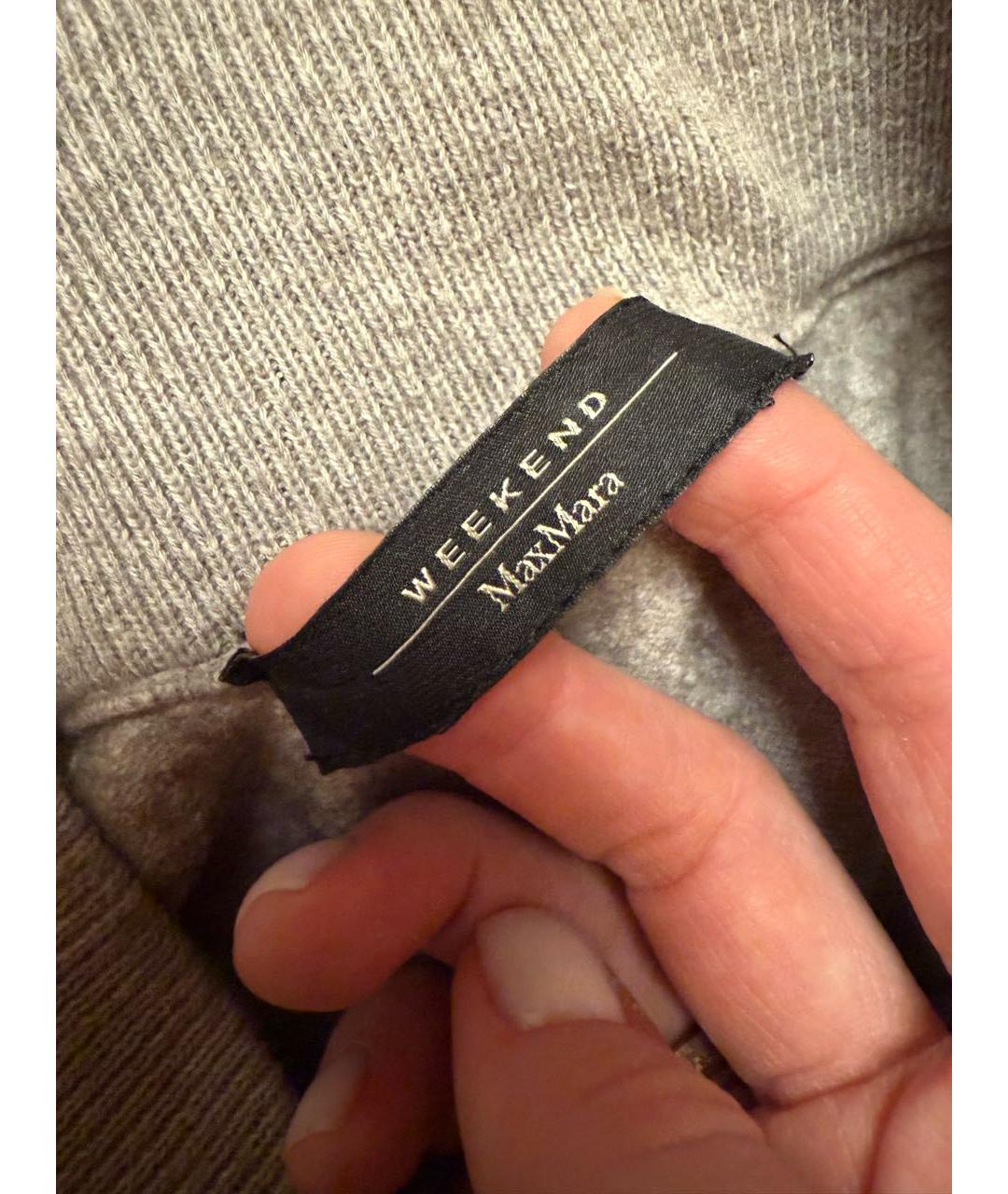 WEEKEND MAX MARA Серые шерстяные леггинсы и велосипедки, фото 3