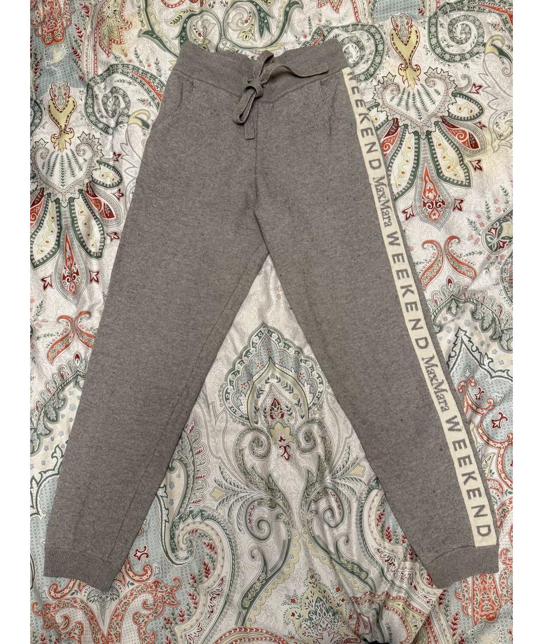 WEEKEND MAX MARA Серые шерстяные леггинсы и велосипедки, фото 4
