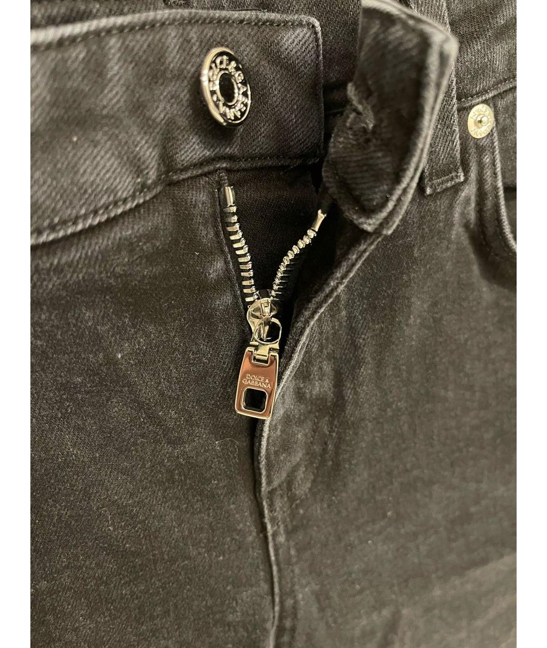 DOLCE&GABBANA Черные хлопковые прямые джинсы, фото 6