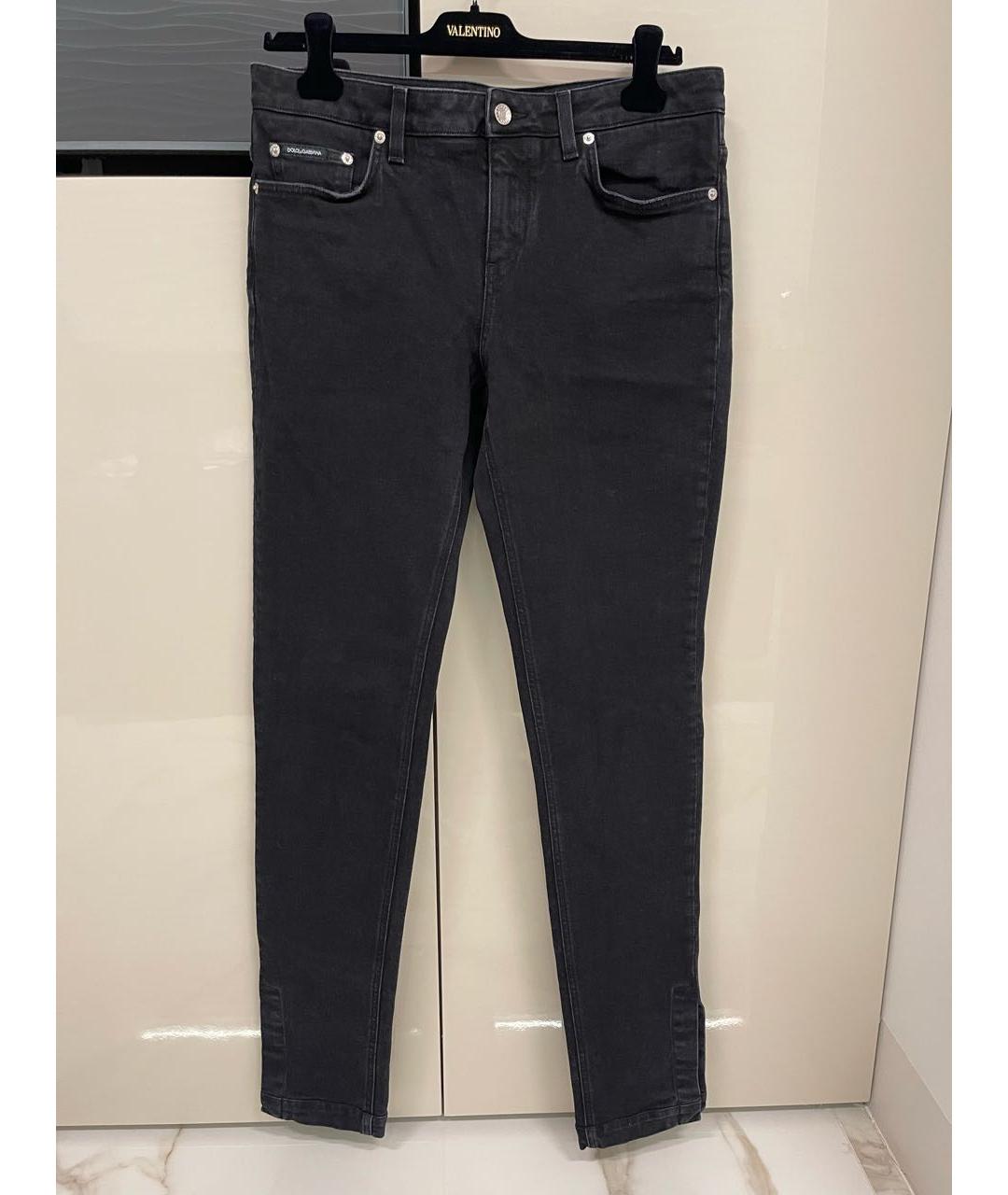 DOLCE&GABBANA Черные хлопковые прямые джинсы, фото 5