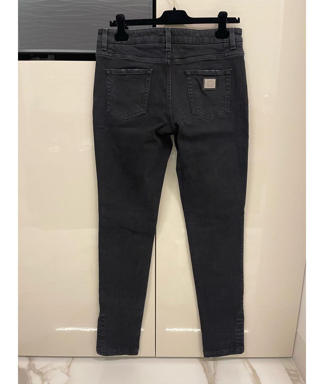 DOLCE&GABBANA Черные хлопковые прямые джинсы, фото 2