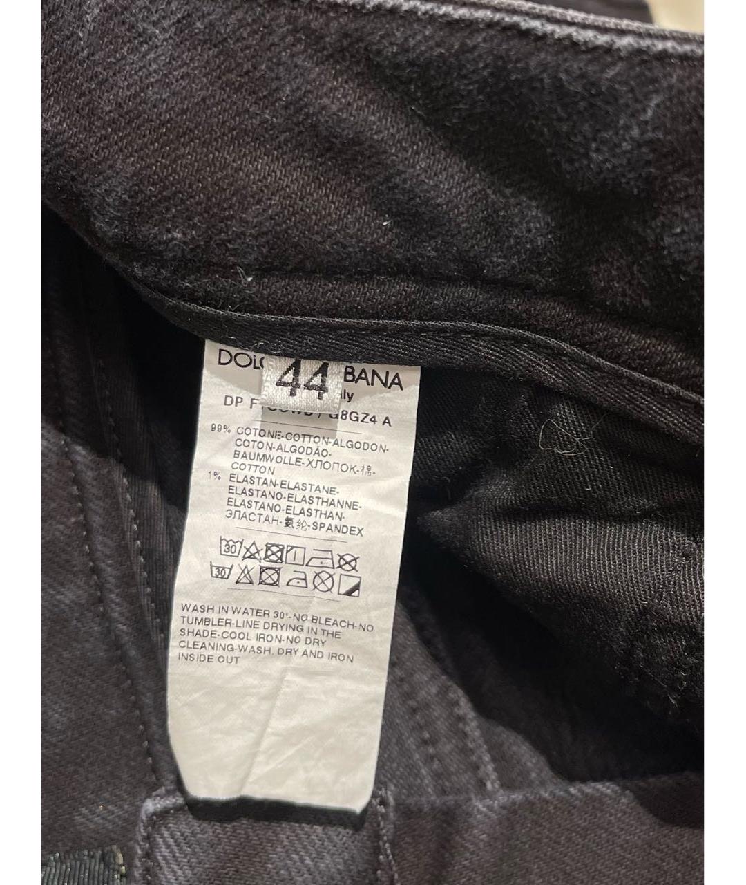 DOLCE&GABBANA Черные хлопковые прямые джинсы, фото 8
