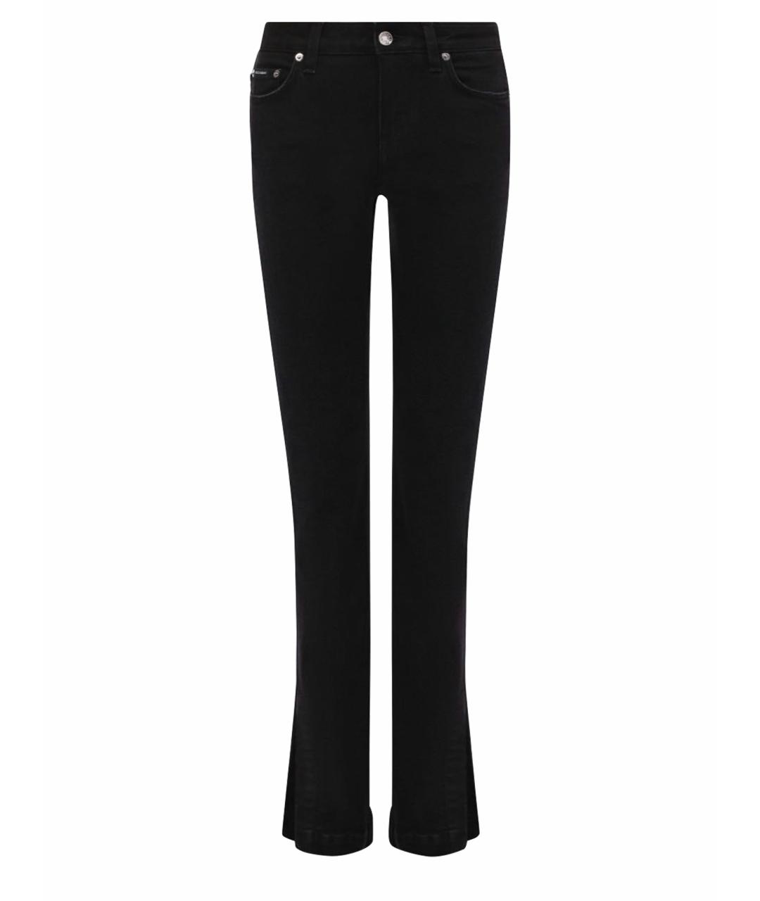 DOLCE&GABBANA Черные хлопковые прямые джинсы, фото 1
