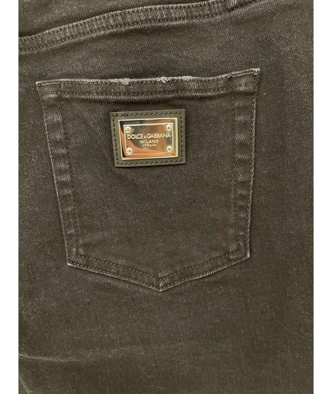 DOLCE&GABBANA Черные хлопковые прямые джинсы, фото 7