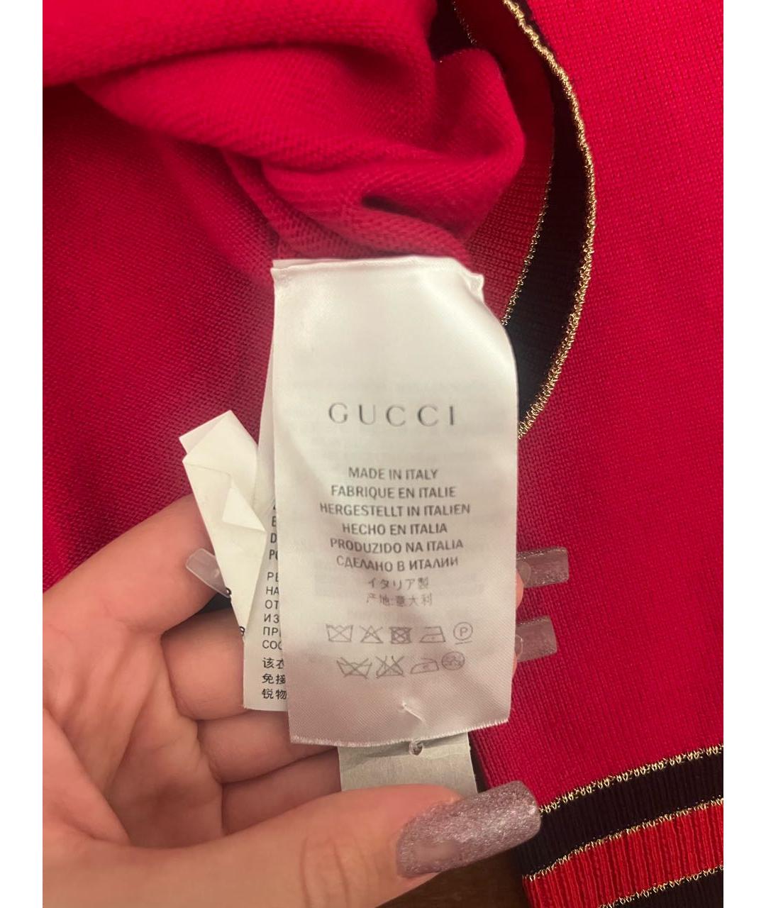 GUCCI Красный кашемировый джемпер / свитер, фото 2