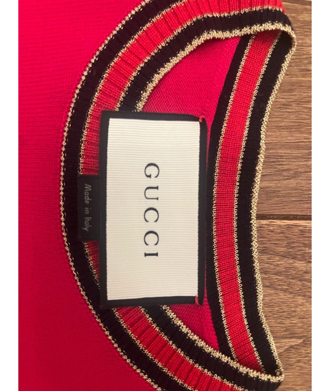 GUCCI Красный кашемировый джемпер / свитер, фото 3