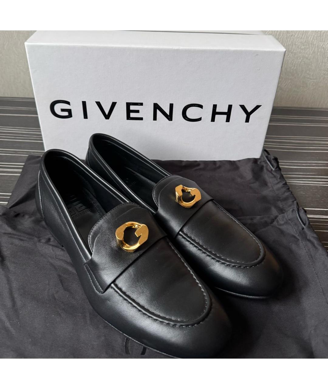 GIVENCHY Черные кожаные лоферы, фото 5