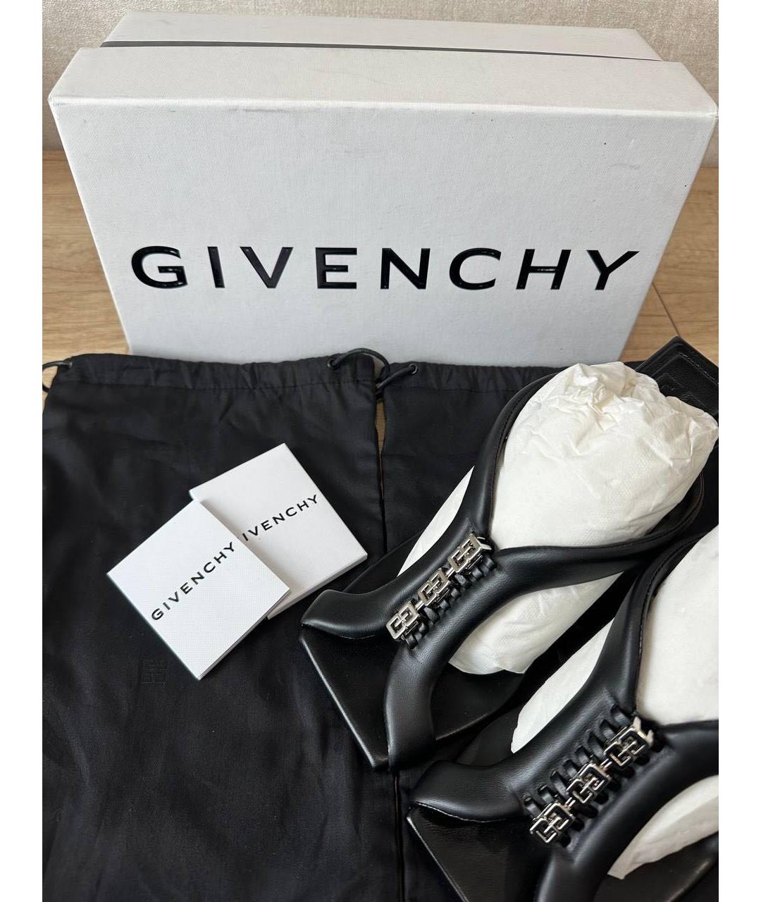 GIVENCHY Черные кожаные сабо, фото 5